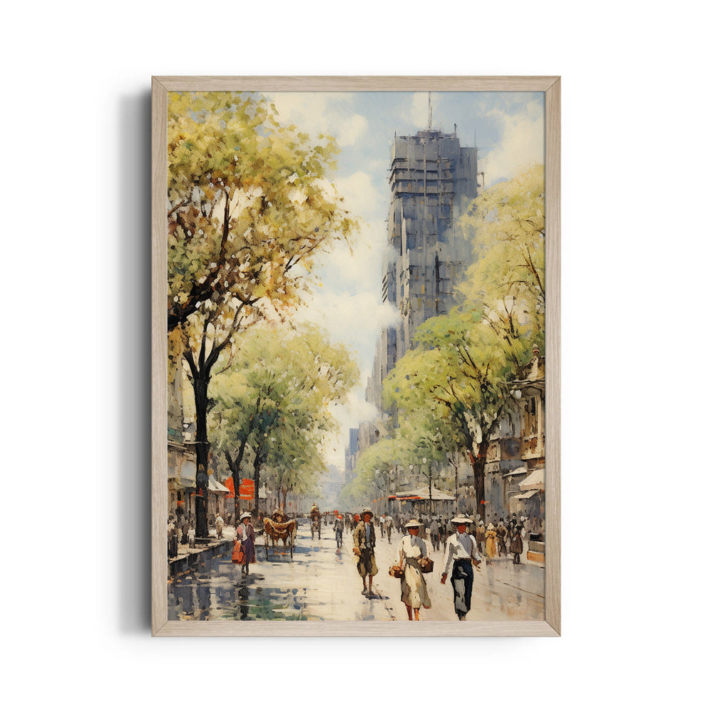 Impressionist City Promenade - City Wall Art