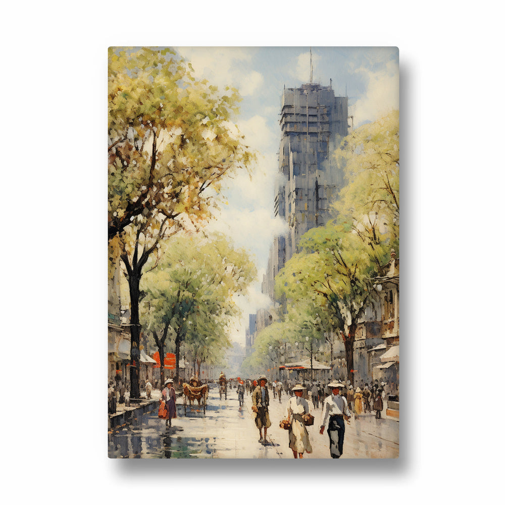 Impressionist City Promenade - City Wall Art