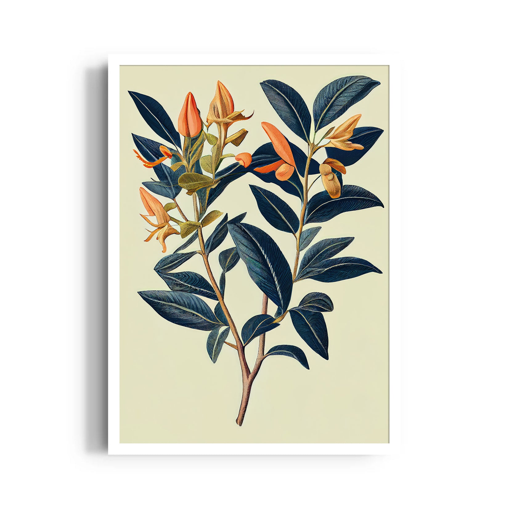 Indigo Botanical Bloom - Botanical Wall Art