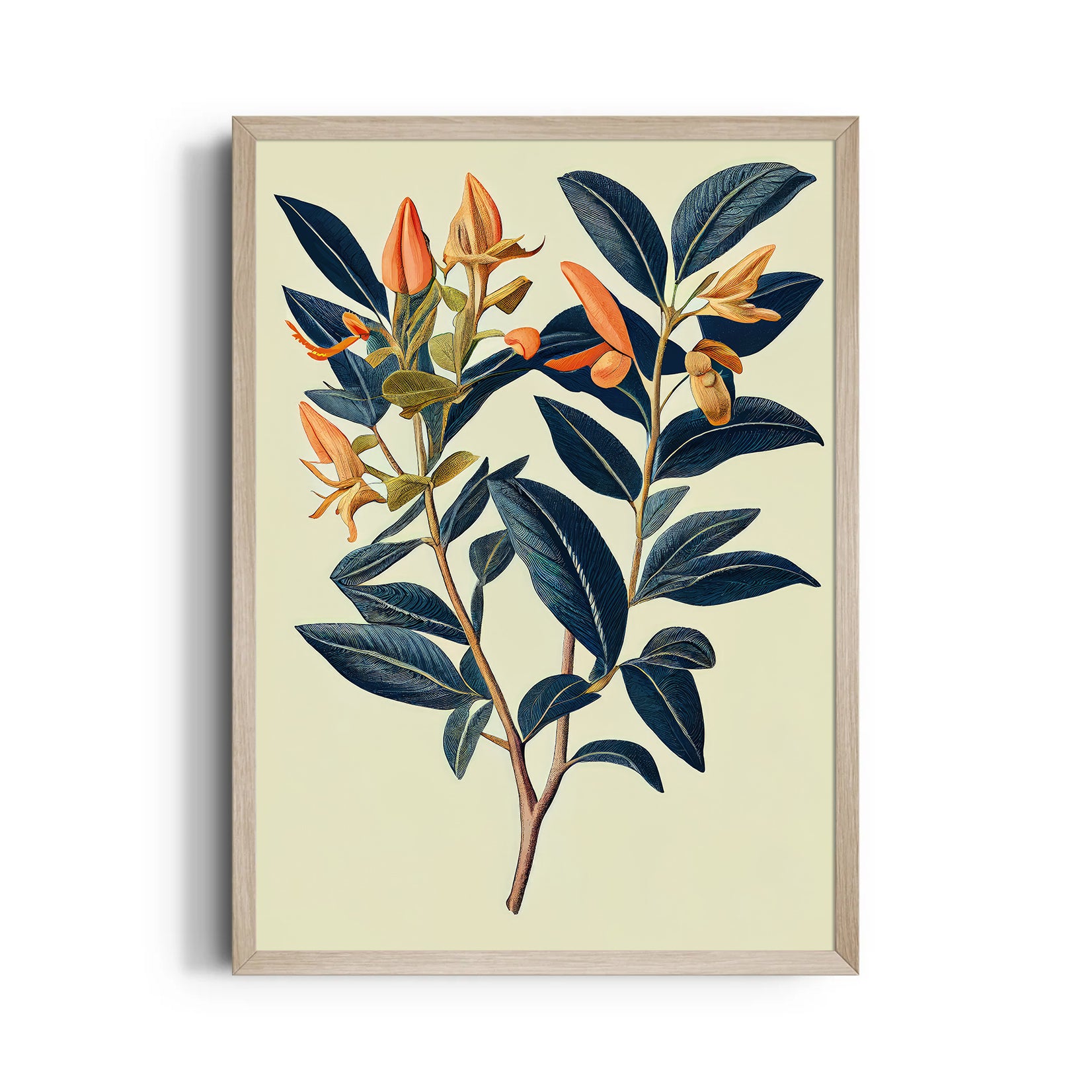 Indigo Botanical Bloom - Botanical Wall Art