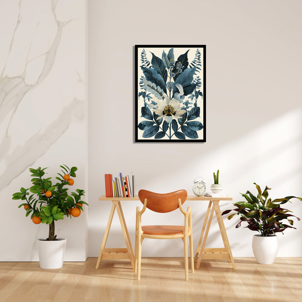Indigo Garden Majesty - Botanical Wall Art - Pillow Fights