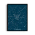 Kielce Midnight Routes - street map wall art