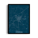 Kielce Midnight Routes - street map wall art