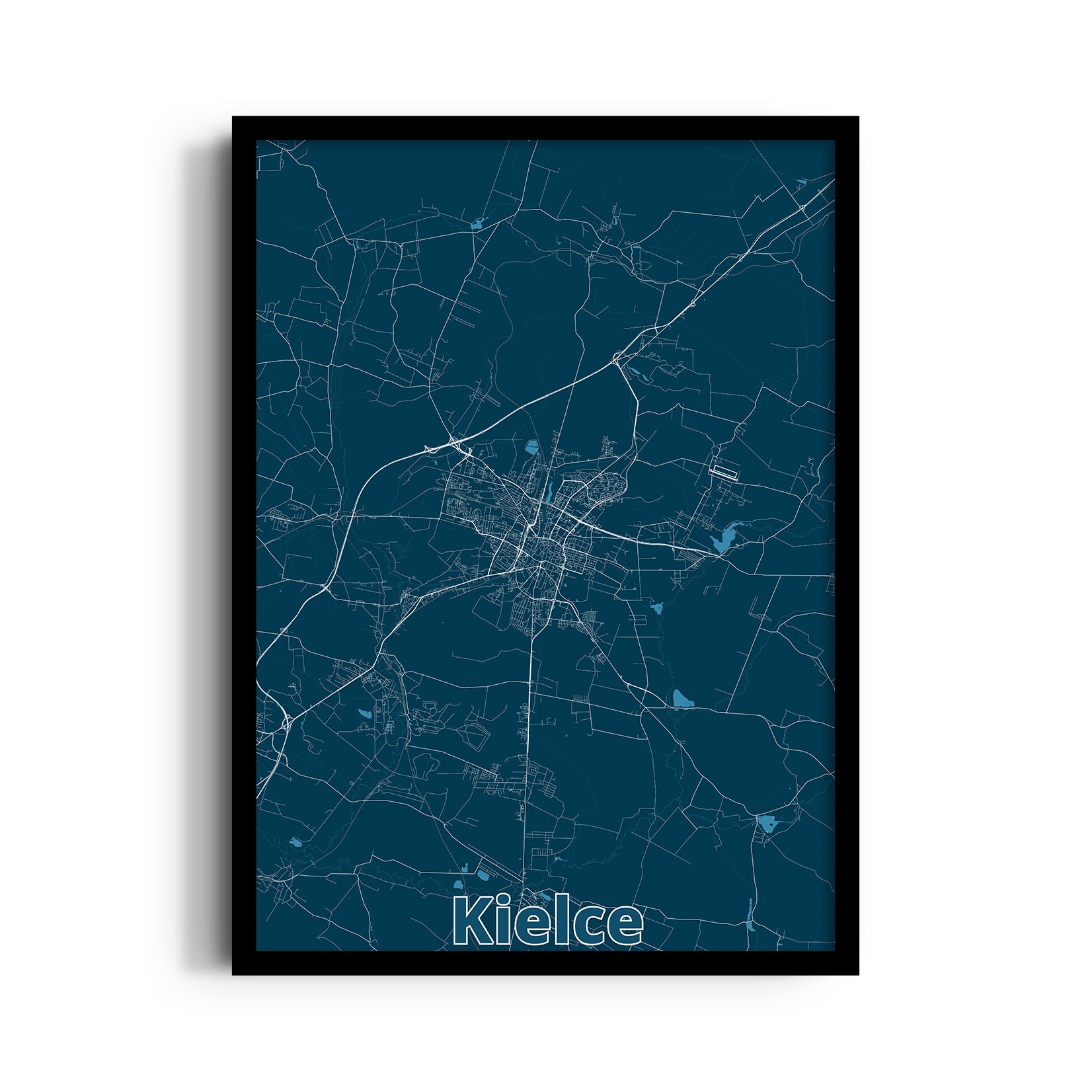Kielce Midnight Routes - street map wall art