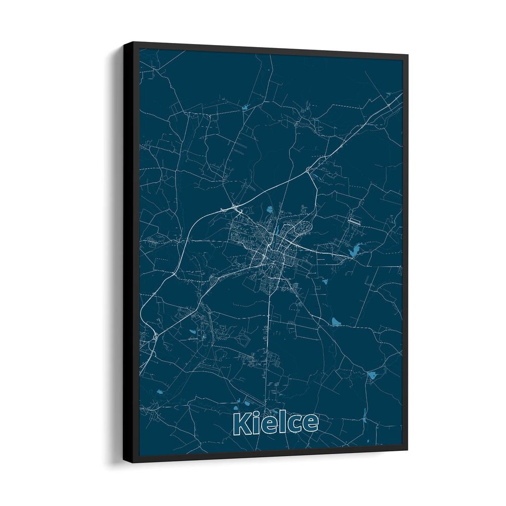 Kielce Midnight Routes - street map wall art