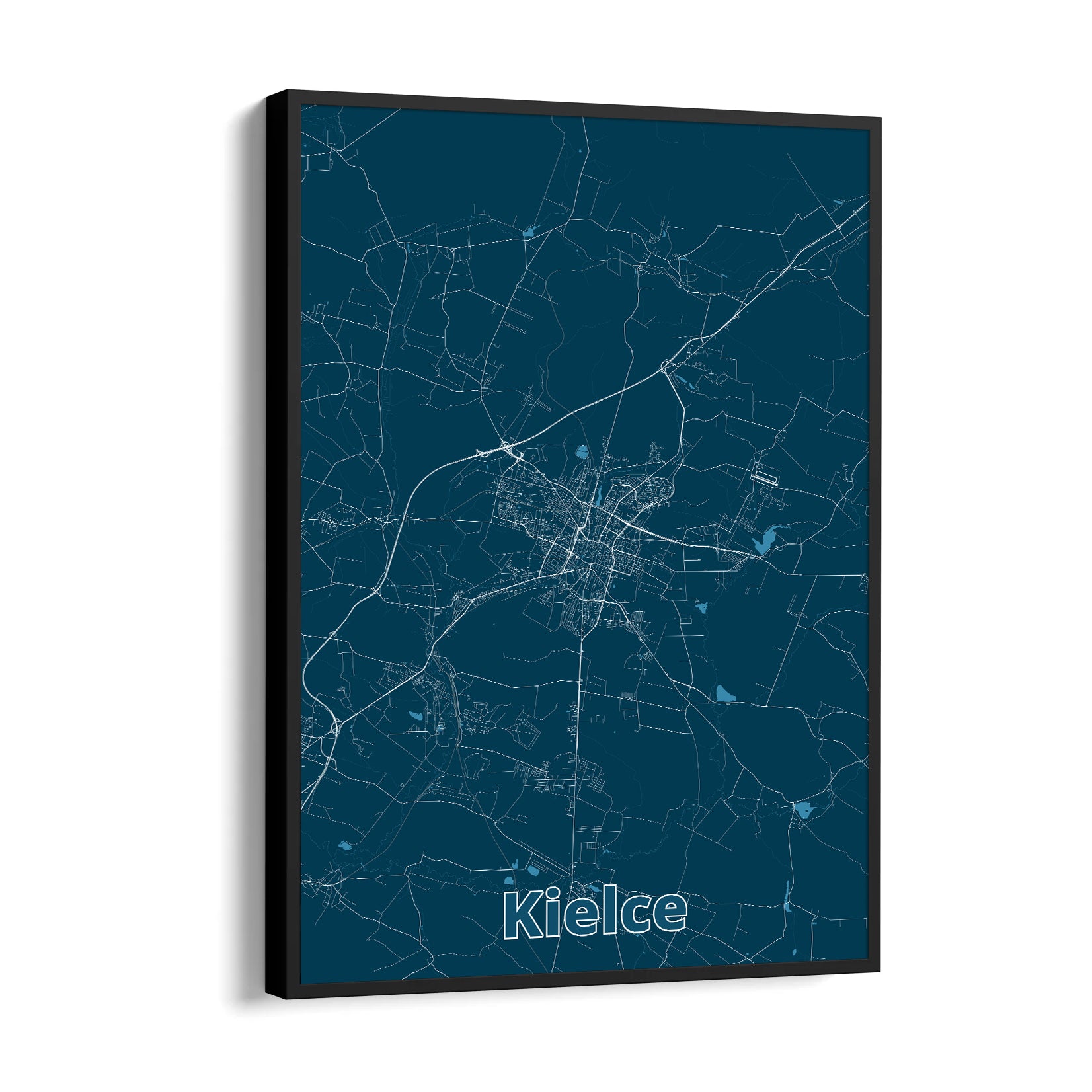 Kielce Midnight Routes - street map wall art