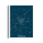 Kielce Midnight Routes - street map wall art