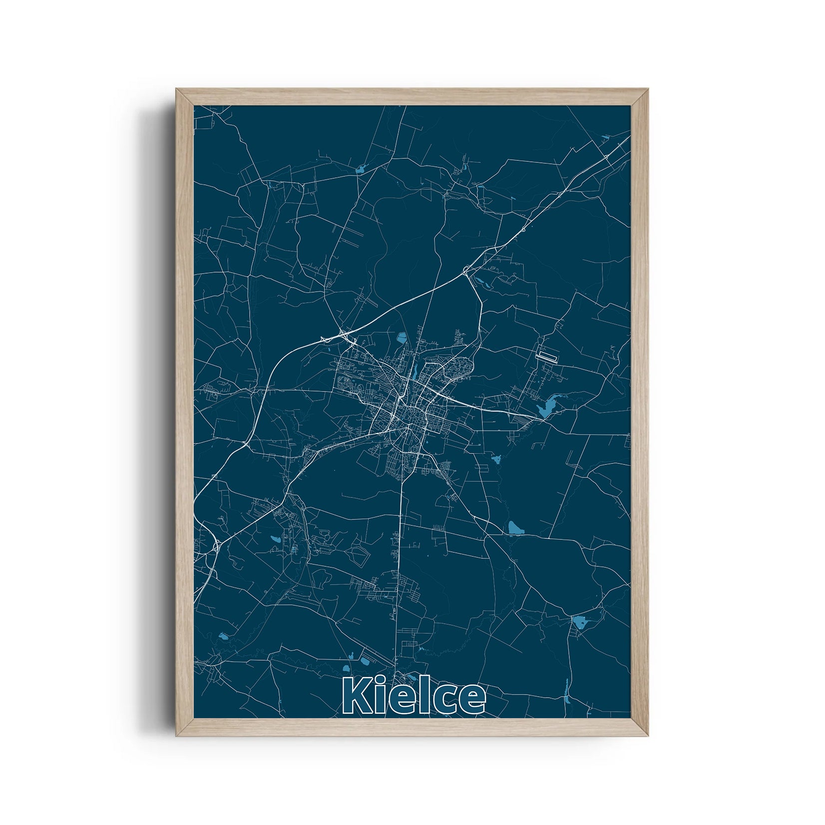 Kielce Midnight Routes - street map wall art