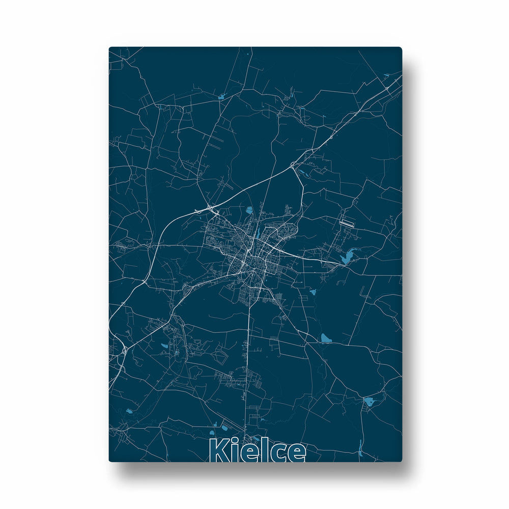Kielce Midnight Routes - street map wall art