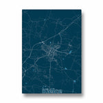 Kielce Midnight Routes - street map wall art