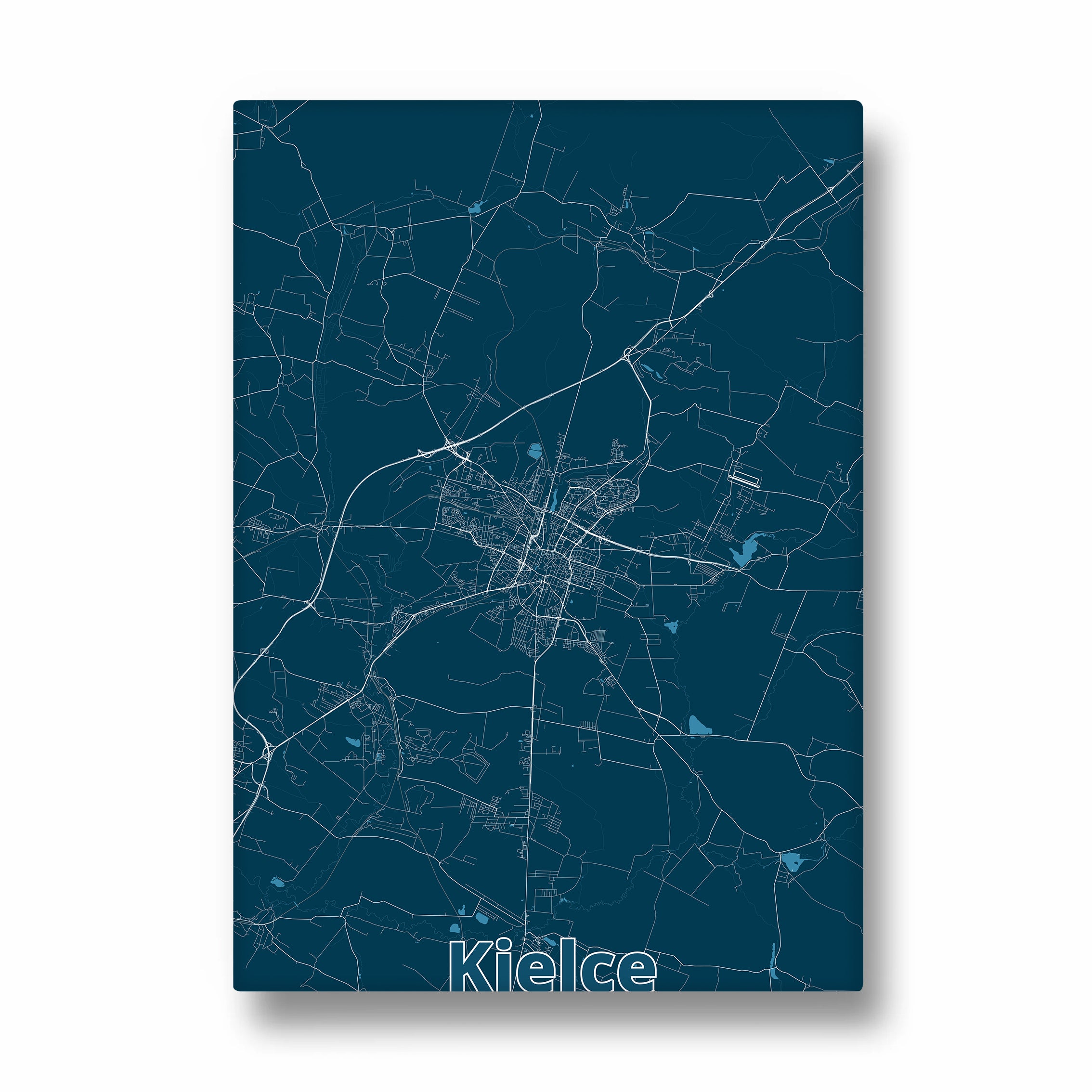 Kielce Midnight Routes - street map wall art