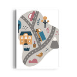 Little Town Roads - Street Map Wall Art