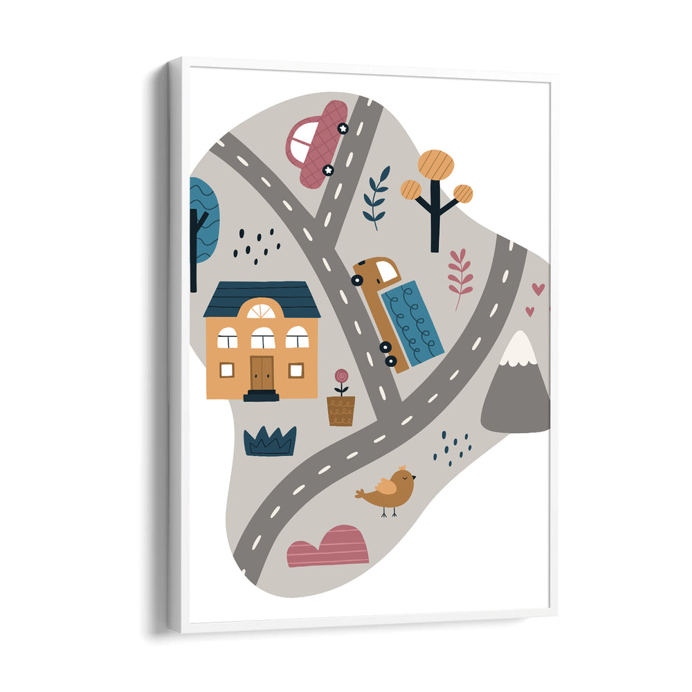 Little Town Roads - Street Map Wall Art