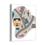 Little Town Roads - Street Map Wall Art