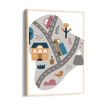 Little Town Roads - Street Map Wall Art