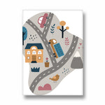 Little Town Roads - Street Map Wall Art