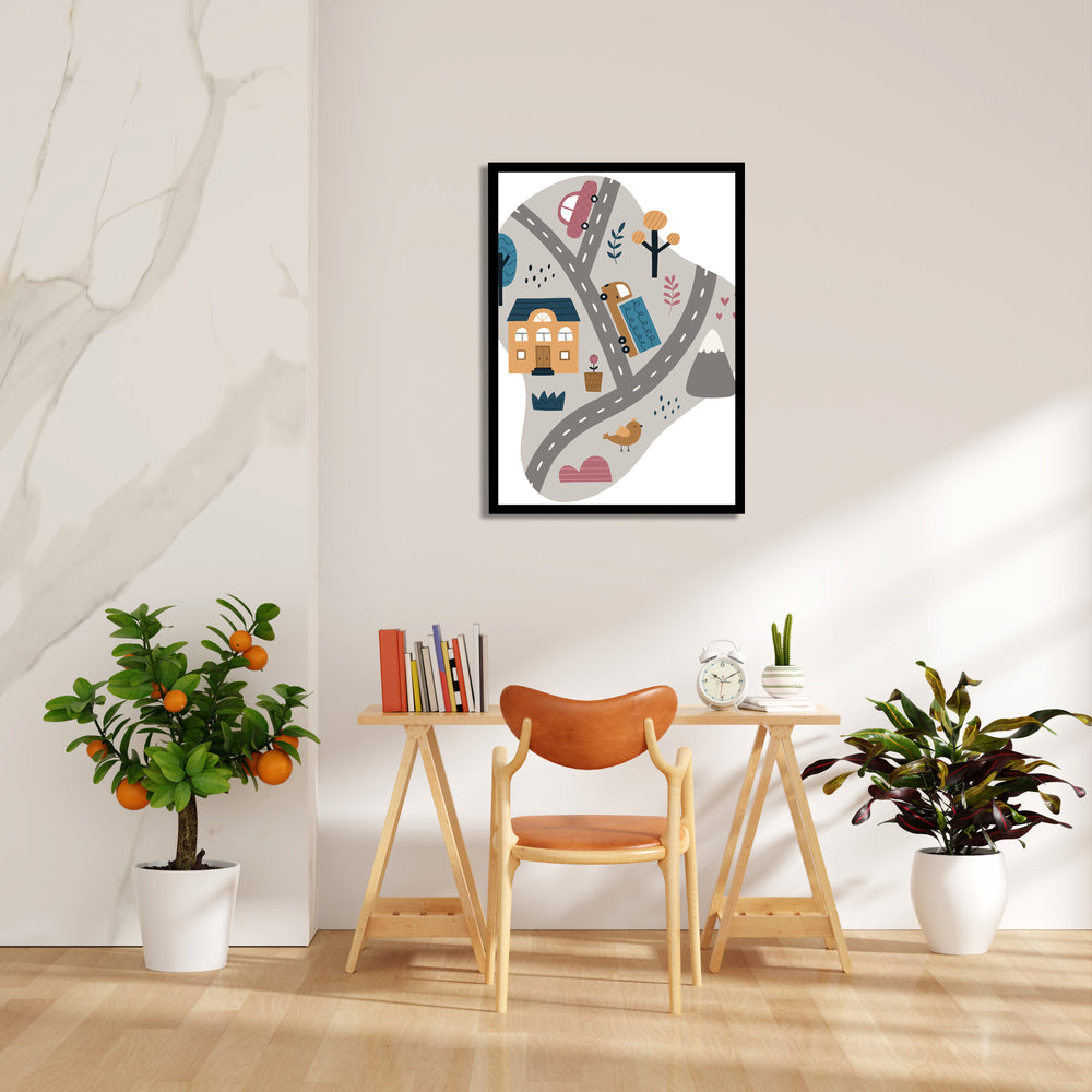 Little Town Roads - Street Map Wall Art