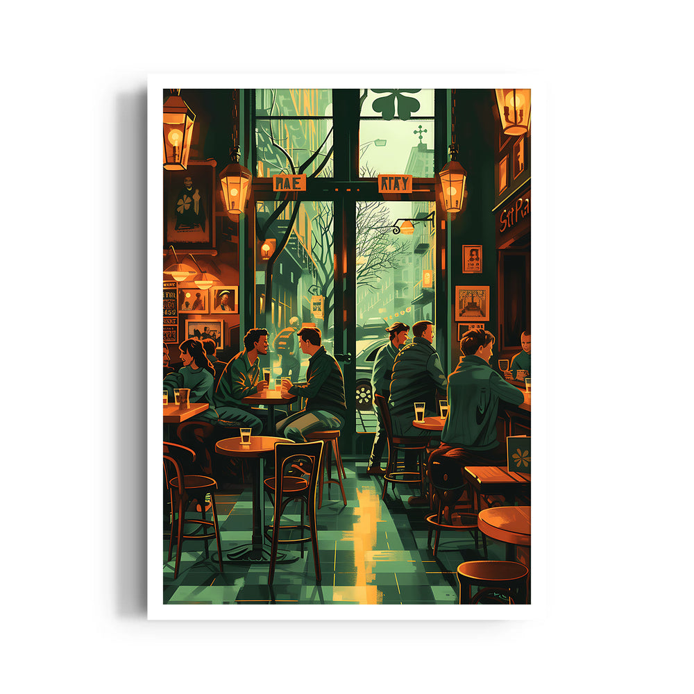 Lively Pub Evening – Cozy Bar & Social Scene Wall Art