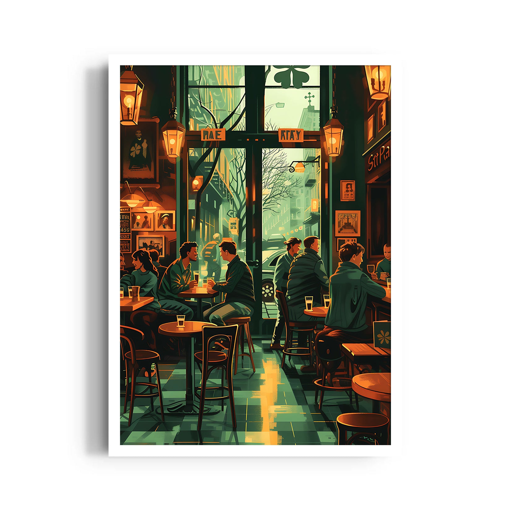 Lively Pub Evening ??? Cozy Bar & Social Scene Wall Art