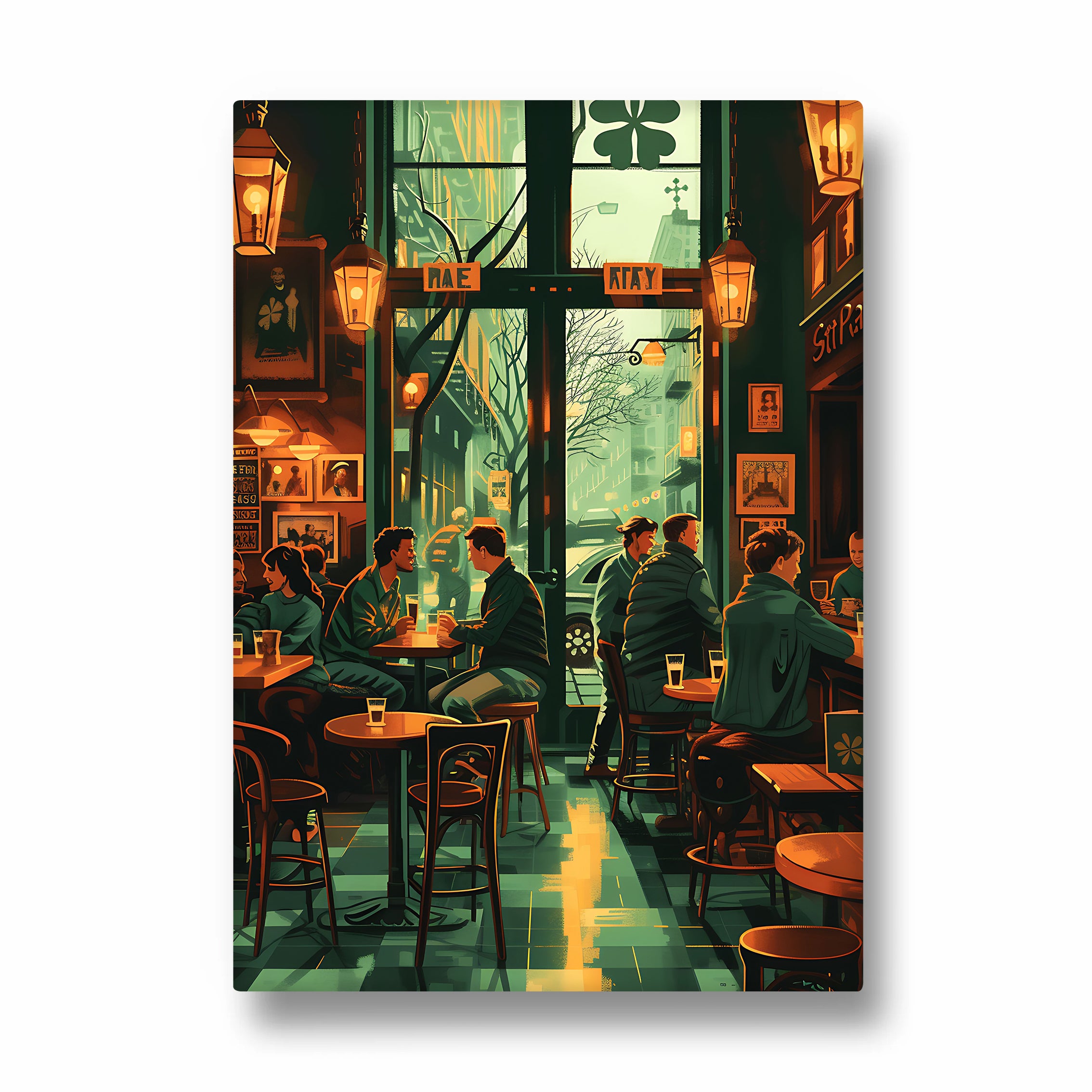 Lively Pub Evening ??? Cozy Bar & Social Scene Wall Art