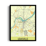 Louisville River Grid - street map wall art