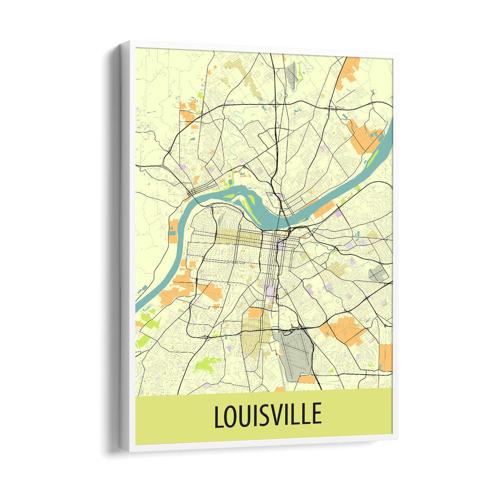 Louisville River Grid - street map wall art