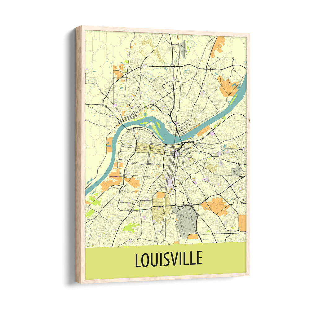 Louisville River Grid - street map wall art