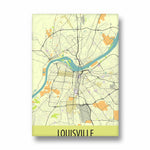 Louisville River Grid - street map wall art