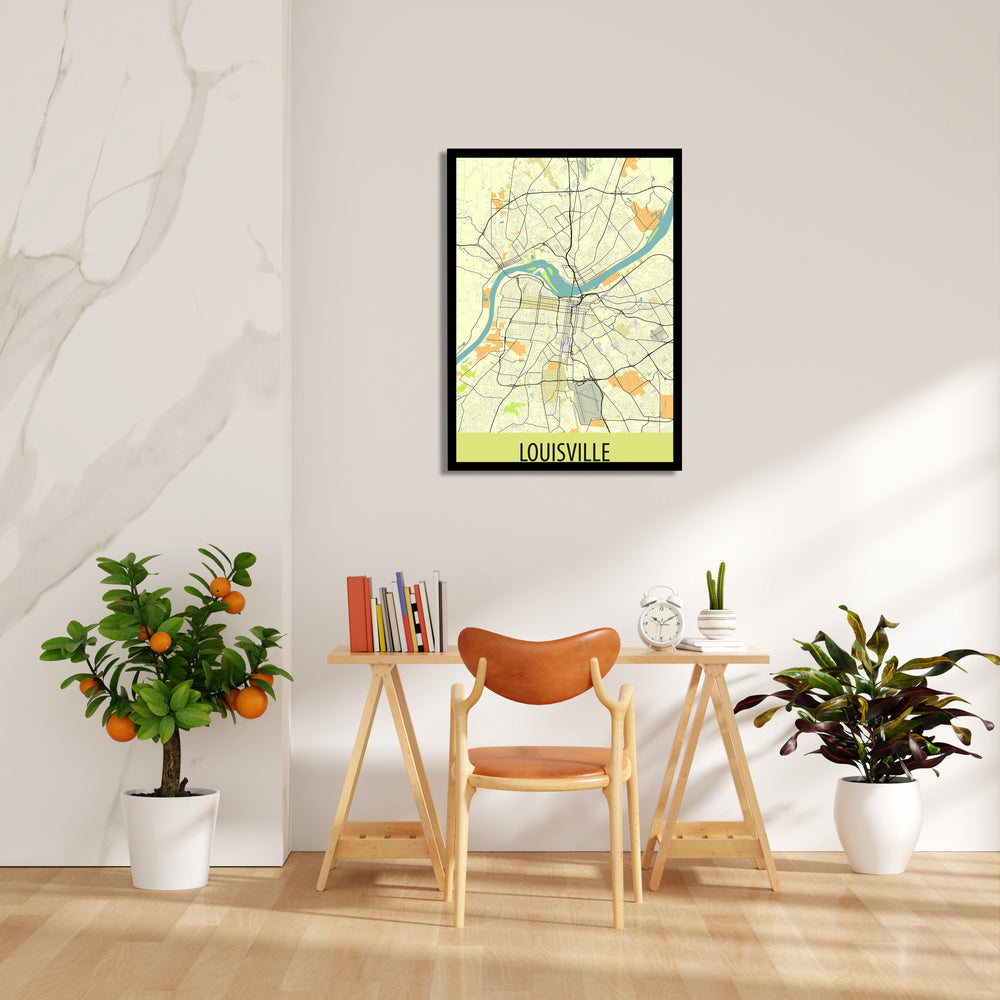 Louisville River Grid - street map wall art