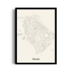 Manila City Lines - street map wall art