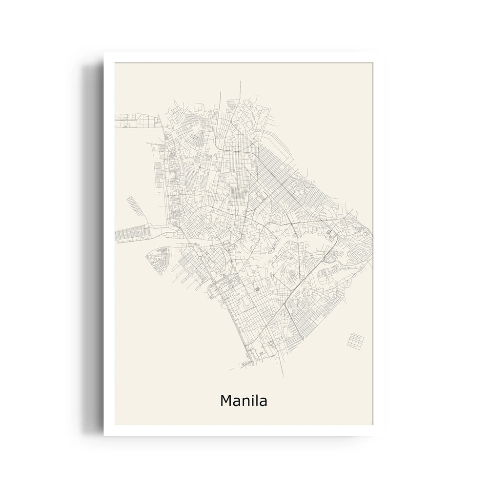Manila City Lines - street map wall art