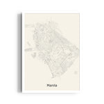 Manila City Lines - street map wall art