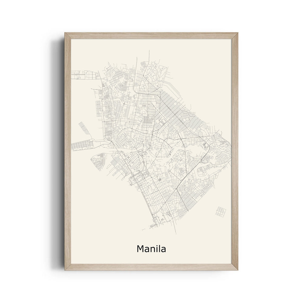 Manila City Lines - street map wall art