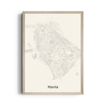 Manila City Lines - street map wall art