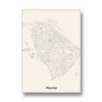 Manila City Lines - street map wall art