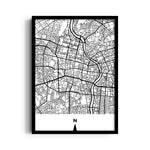 Metropolitan River Grid - street map wall art