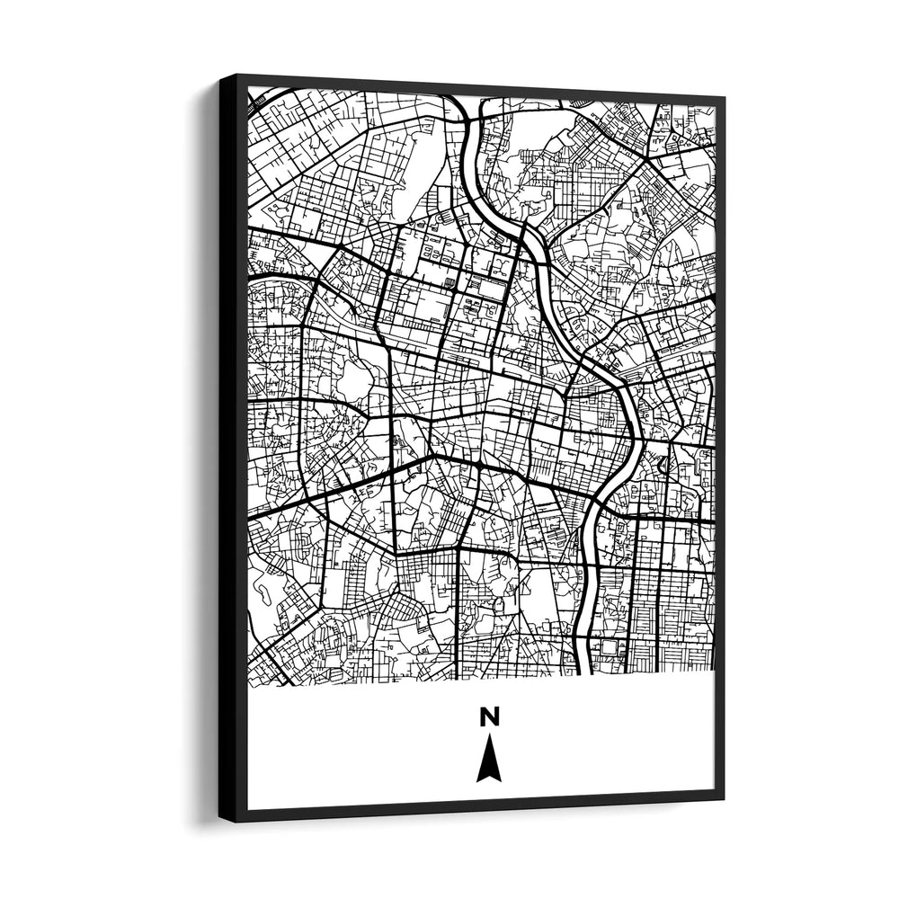 Metropolitan River Grid - street map wall art