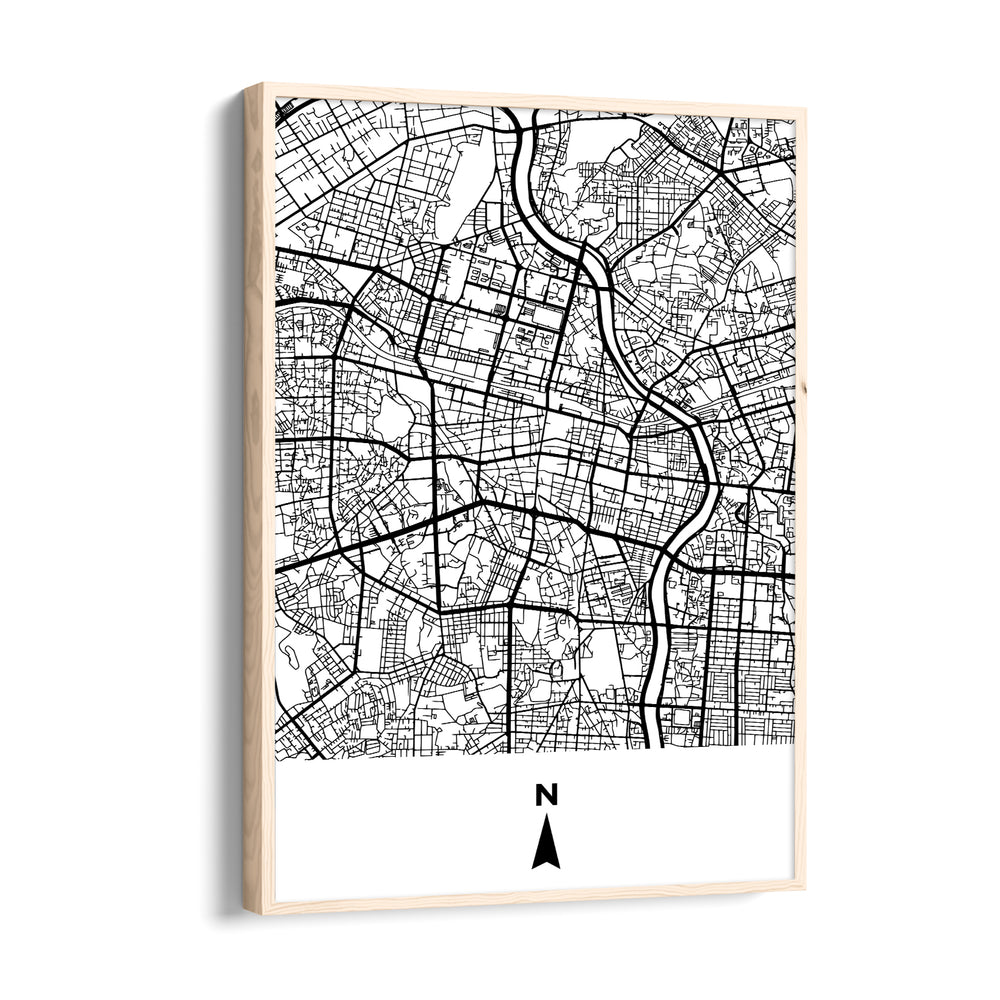 Metropolitan River Grid - street map wall art