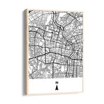 Metropolitan River Grid - street map wall art