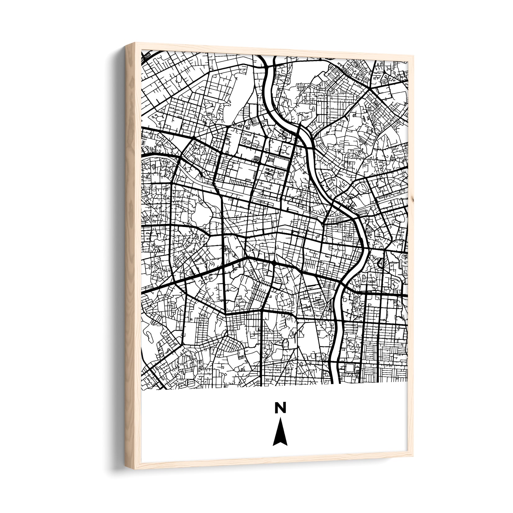 Metropolitan River Grid - street map wall art