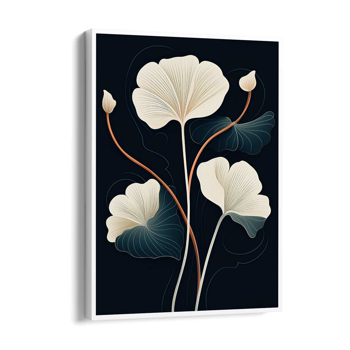 Midnight Ginkgo Bloom - Botanical Wall Art