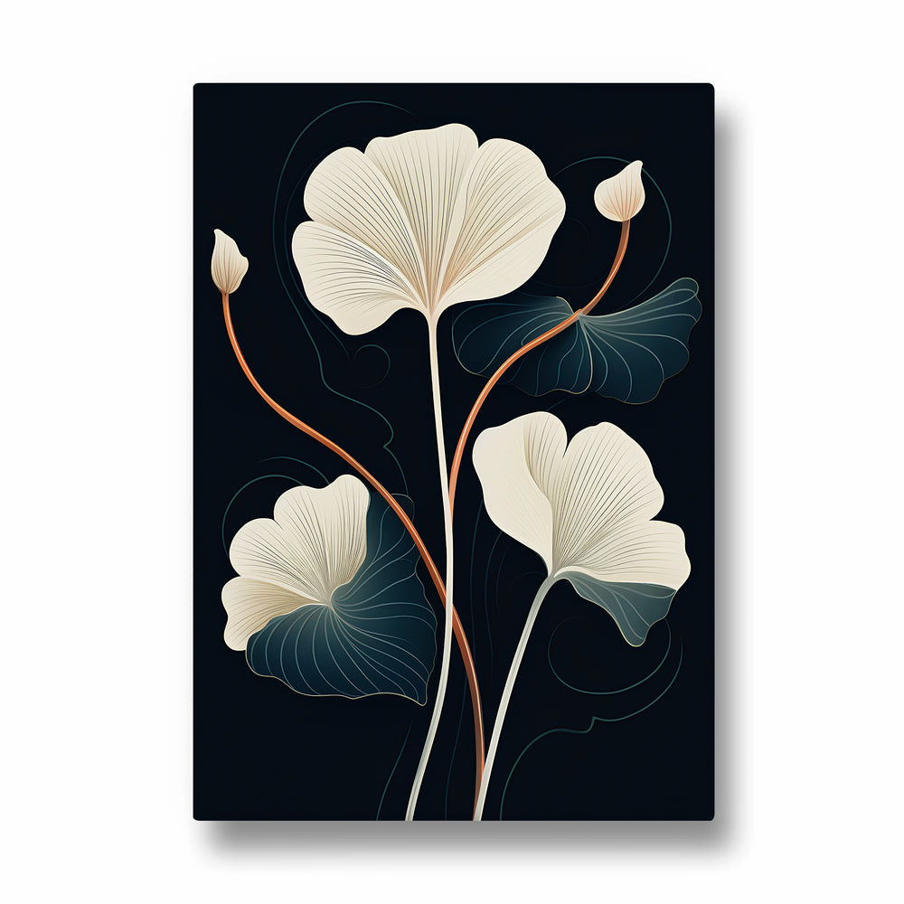 Midnight Ginkgo Bloom - Botanical Wall Art