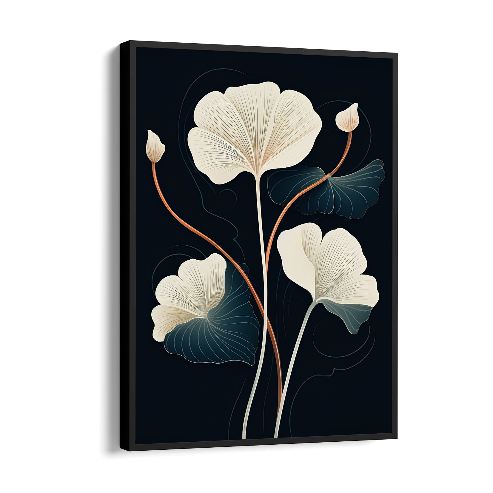 Midnight Ginkgo Bloom - Botanical Wall Art