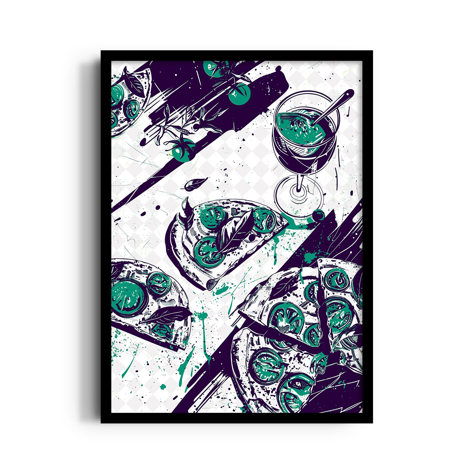Midnight Pizza & Cocktail - Food & Bar Wall Art