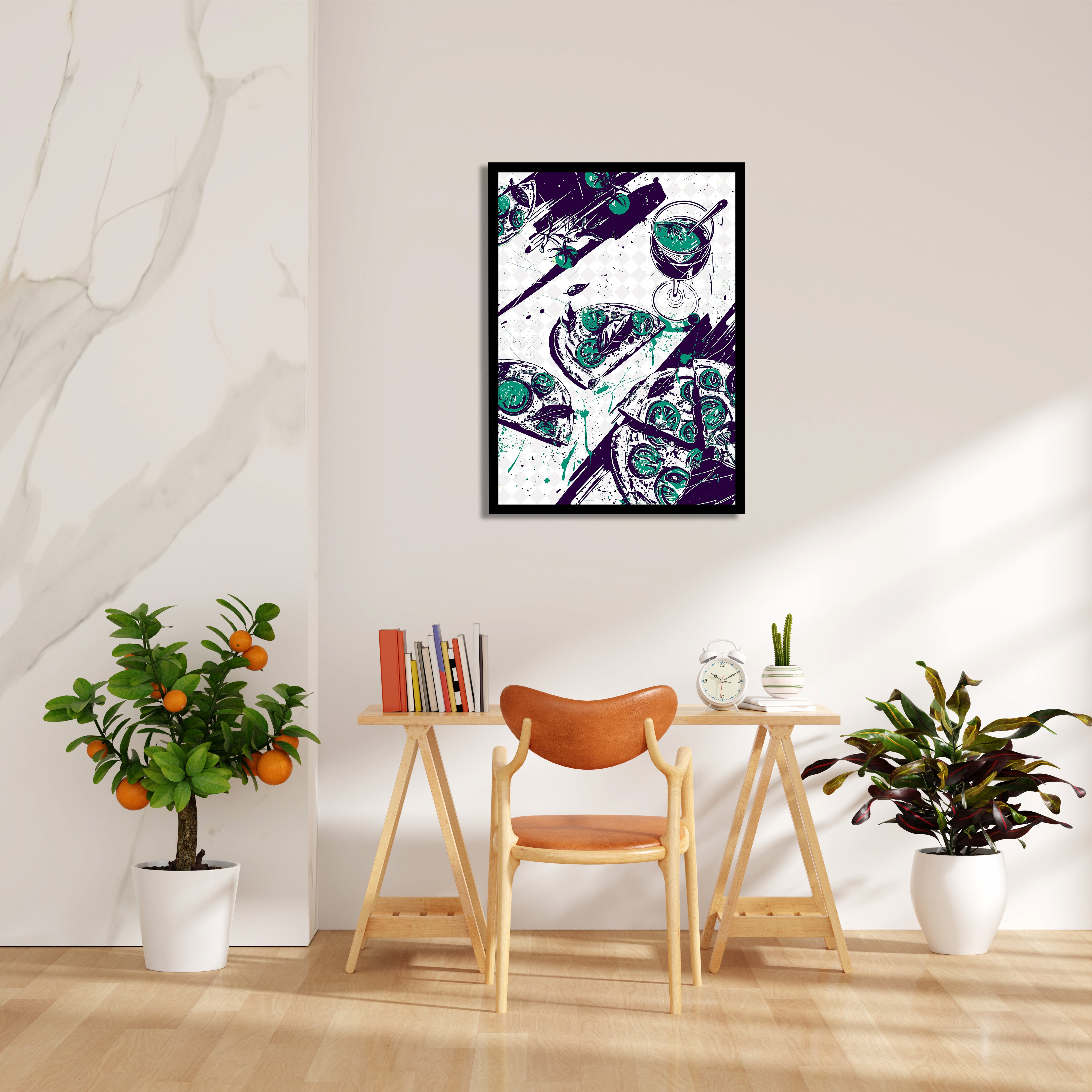 Midnight Pizza & Cocktail - Food & Bar Wall Art