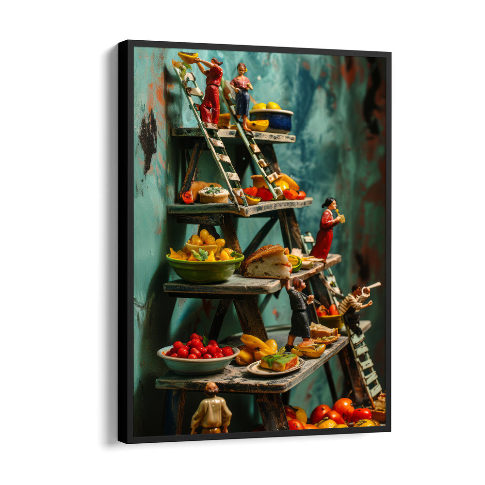 Miniature Market Feast - Whimsical Food Art Wall Decor - Pillow Fights