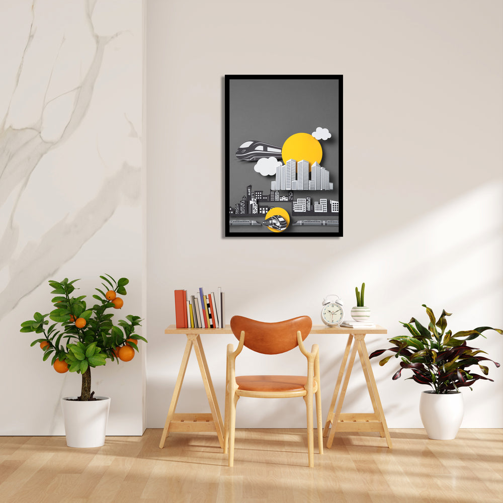 Modern Metro City Layers - City Wall Art