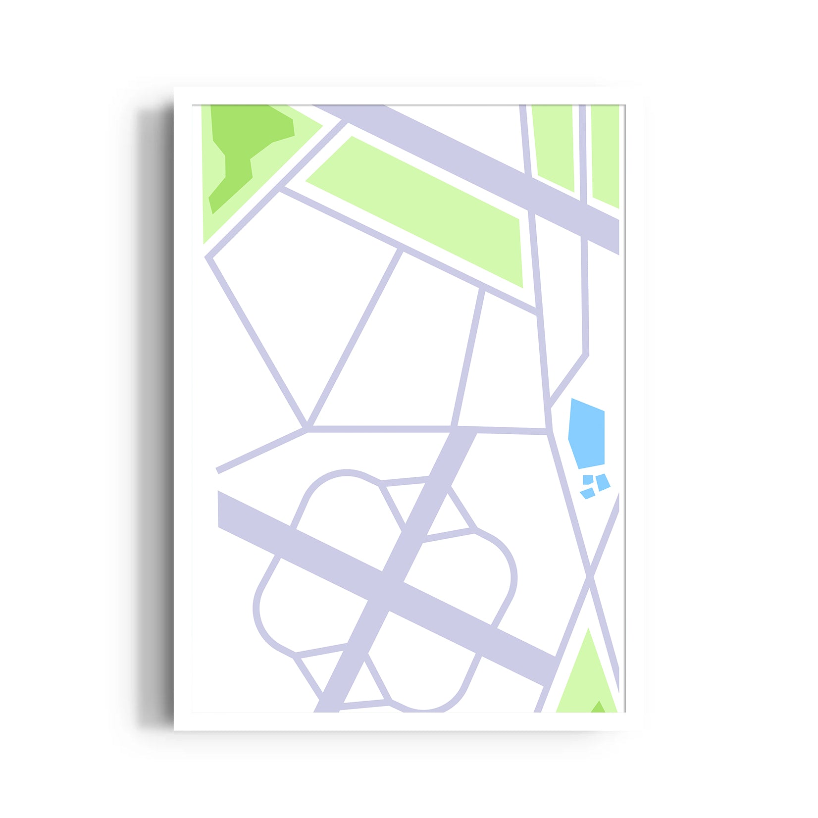 Modern Urban Grid - street map wall art