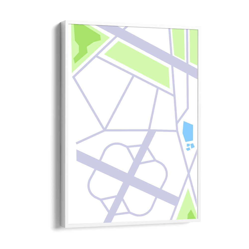 Modern Urban Grid - street map wall art