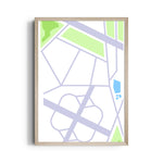 Modern Urban Grid - street map wall art